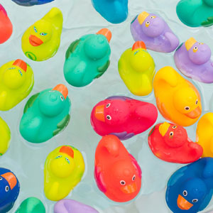 bath ducks in water