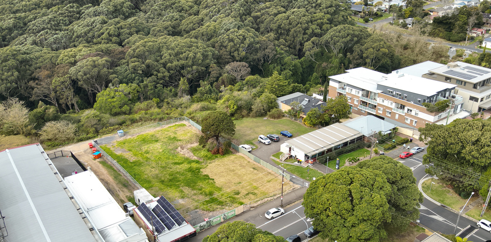 Aerial view of vacant block to house the new Helensburgh Community Centre and Library