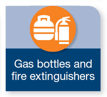 gas bottles and fire extinguishers