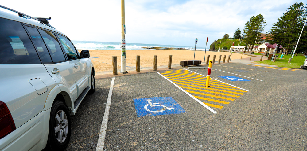 Accessible parking bays at Austinmer Beach