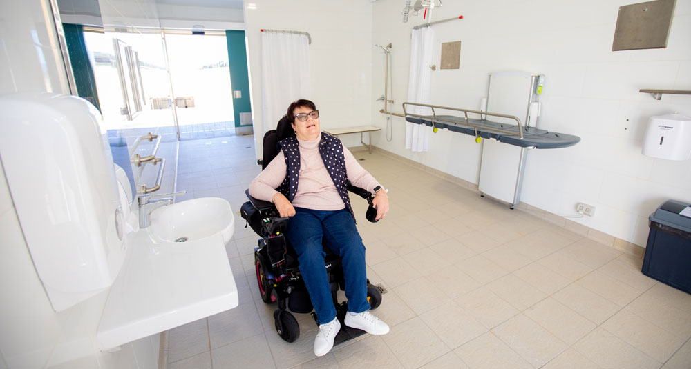 Interior of Changing Places facility at Port Kembla Pool