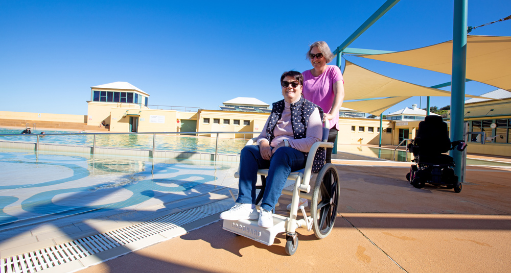 Ramp entry access into Port Kembla Pool