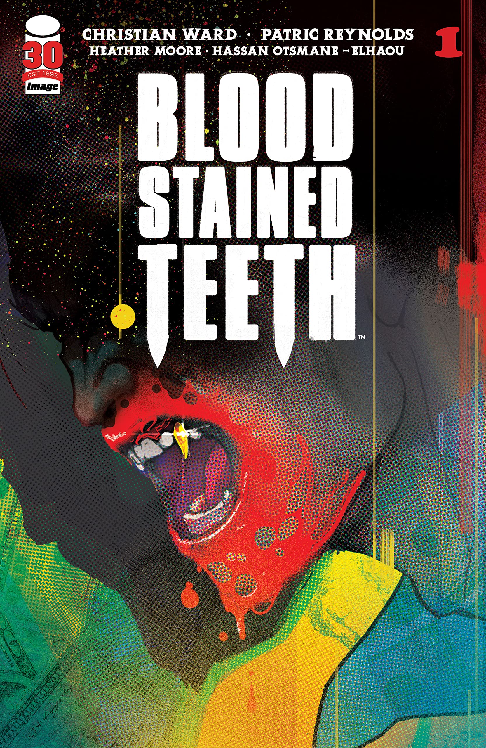 Blood stained teeth